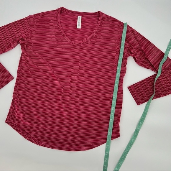 Athleta Cloudlight Stratus Shirt Womens XS Striped Long Sleeve Top Dark Pink - Picture 11 of 11